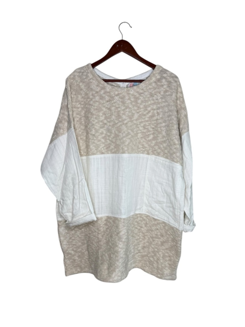 Free People Beach 100% Cotton Zephyr Sweater Tunic Button Back Summer Casual
